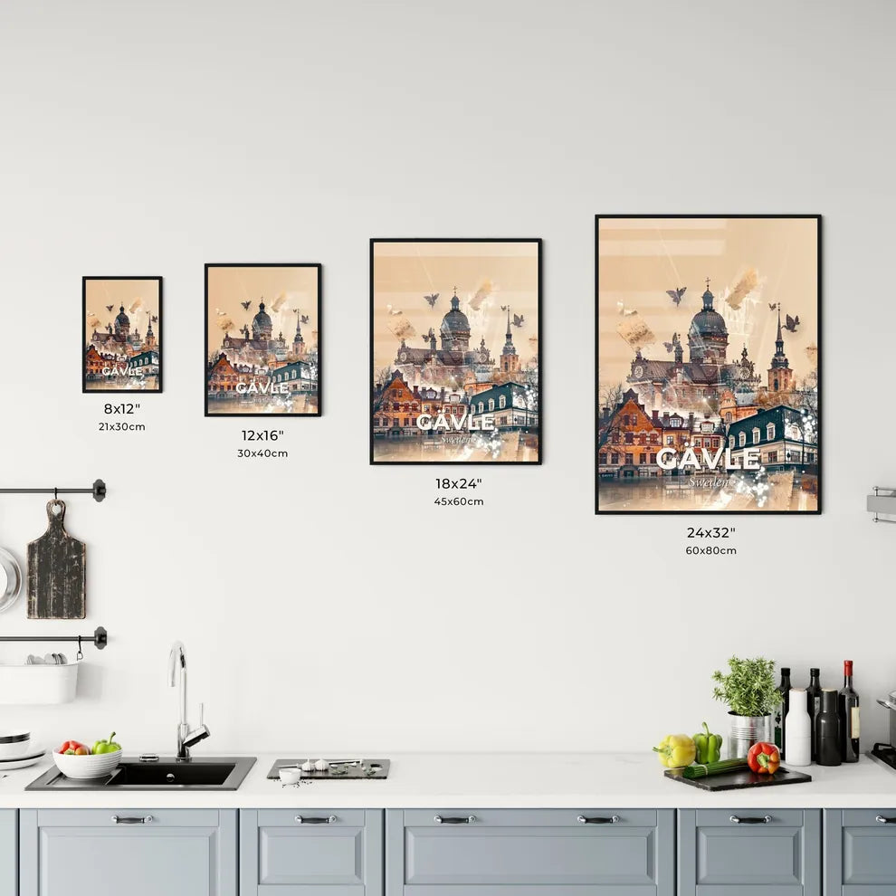 Gävle Poster: City Skyline Doppelganger Office Art