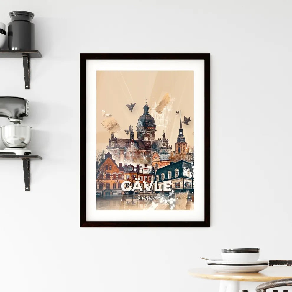 Gävle Poster: City Skyline Doppelganger Framed Print