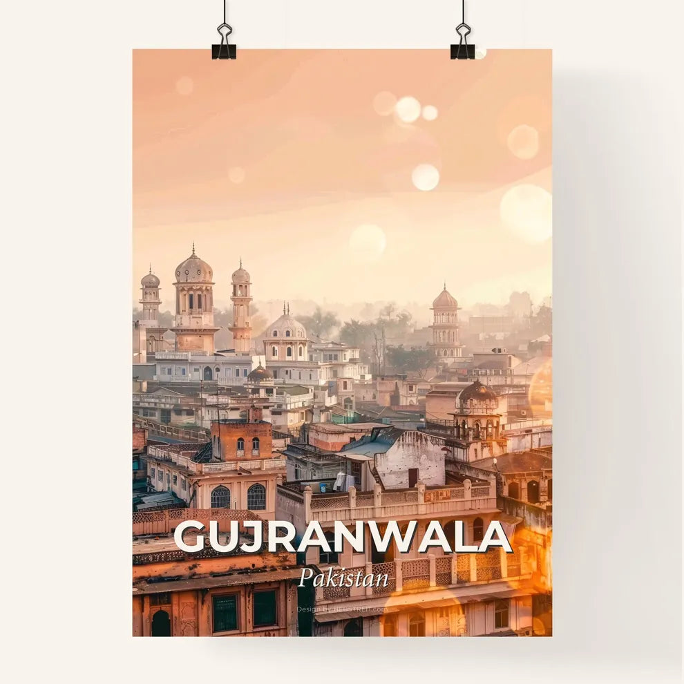 Gujranwala Skyline Double Exposure Poster Poster