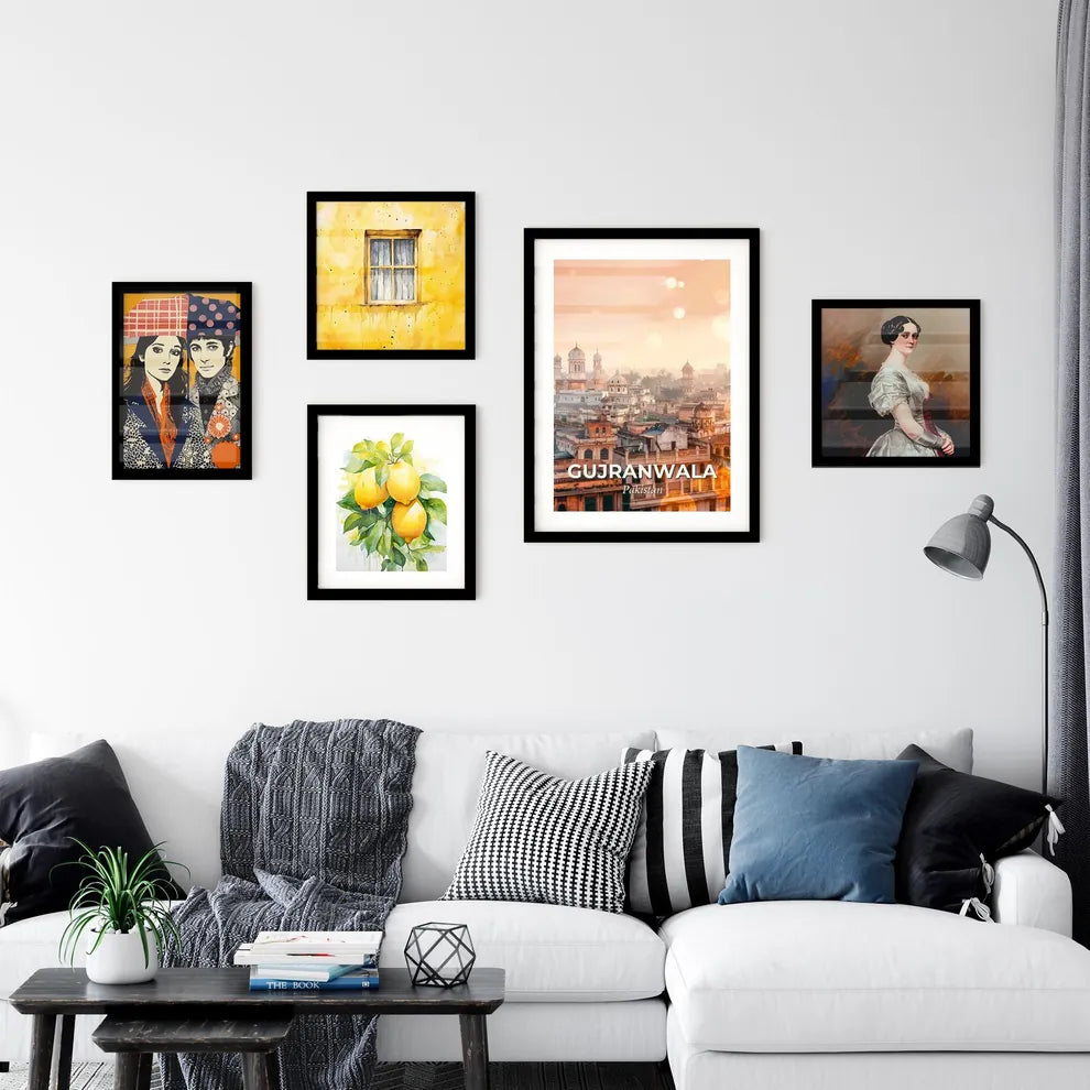 Gujranwala Skyline Double Exposure Poster Wall Art