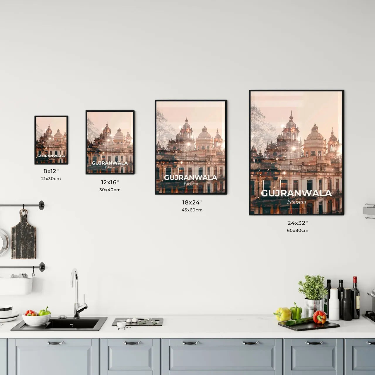 Gujranwala Skyline Double Exposure Composite Art Poster Office Art