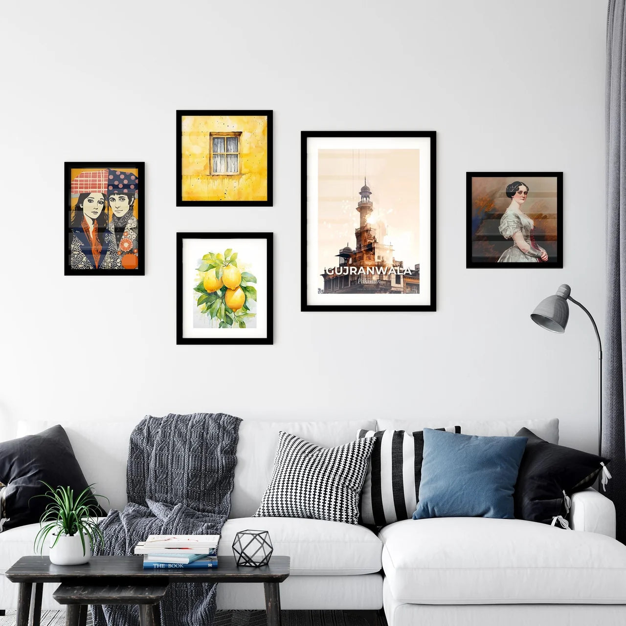 Gujranwala Pakistan Skyline Cityscape Beige Art Wall Art