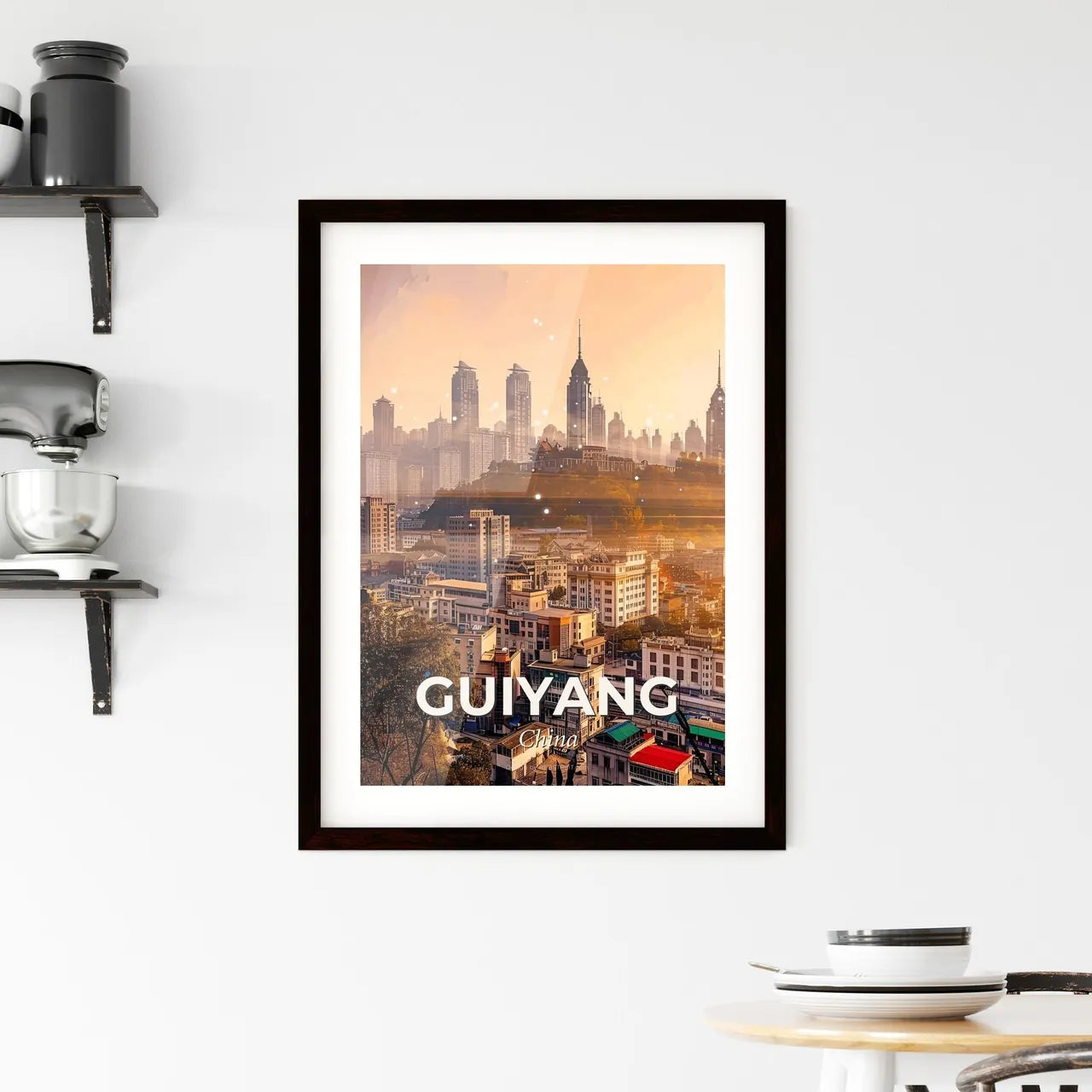 Guiyang Skyline Cityscape Poster Art Framed Print