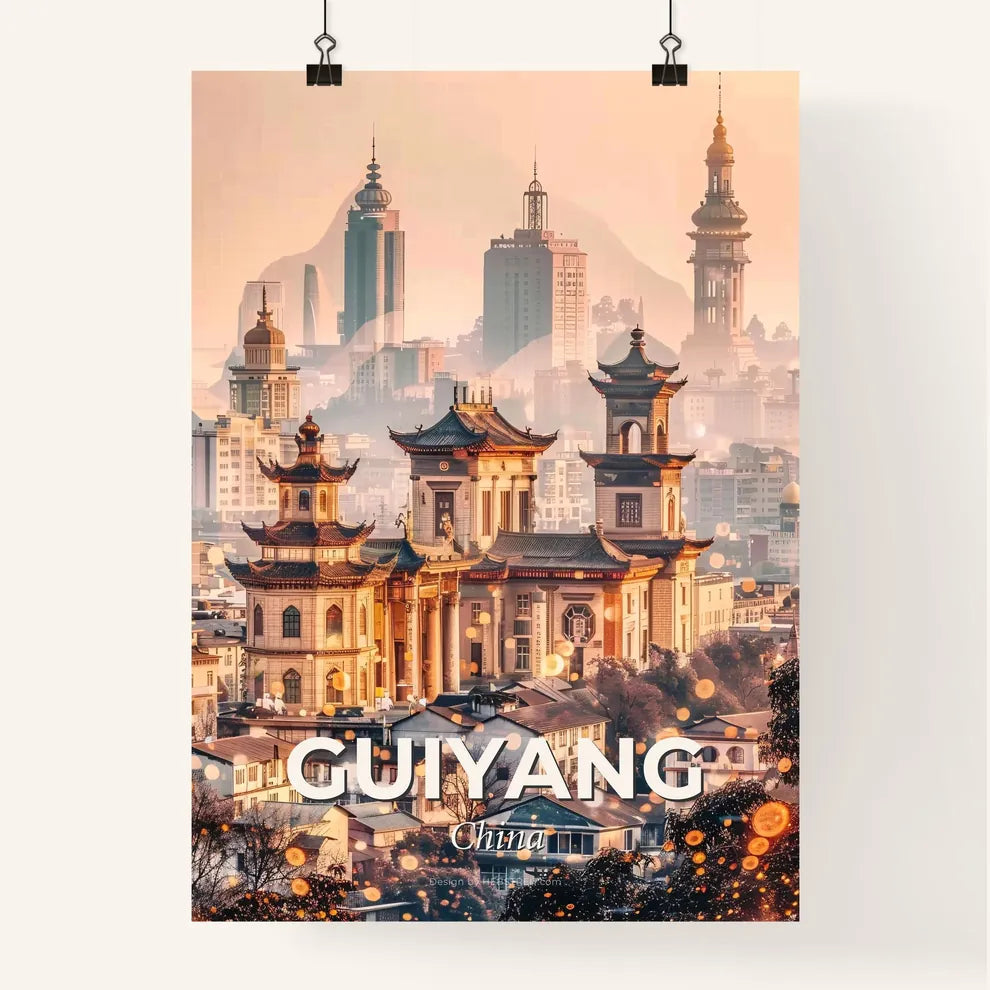 Guiyang City Architectural Icon Skyline Poster Art Poster