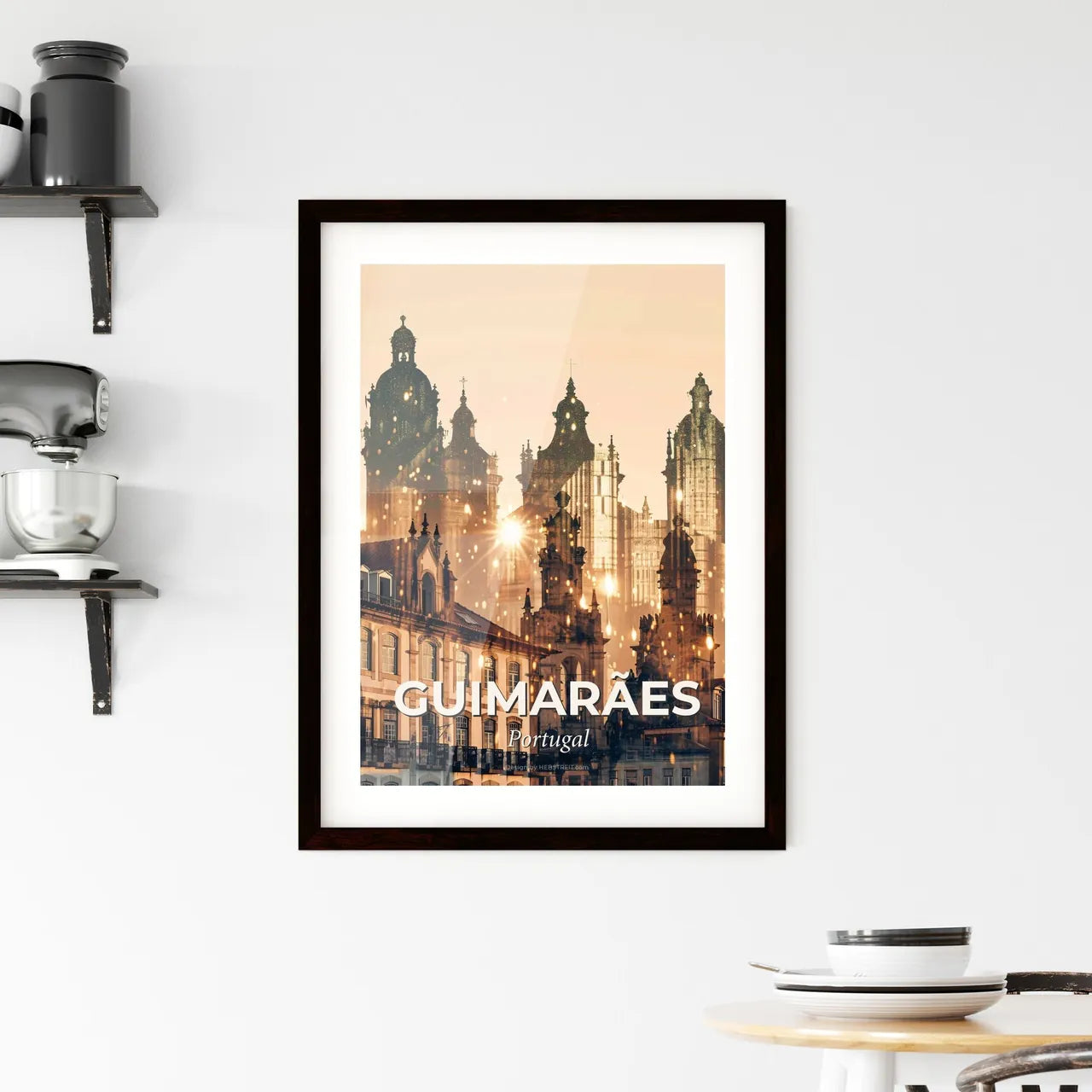 Guimaraes Skyline Cityscape Poster Art Framed Print