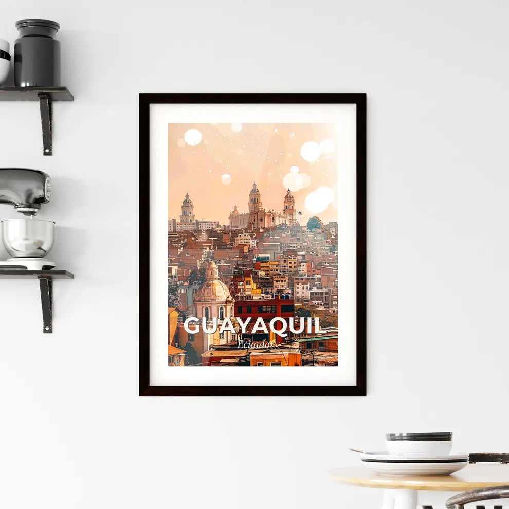 Guayaquil Skyline Composite Art Poster Framed Print