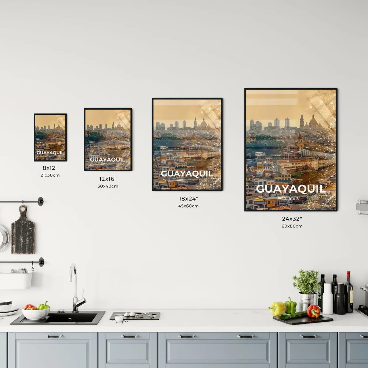Guayaquil Skyline Double Exposure Poster Art Office Art