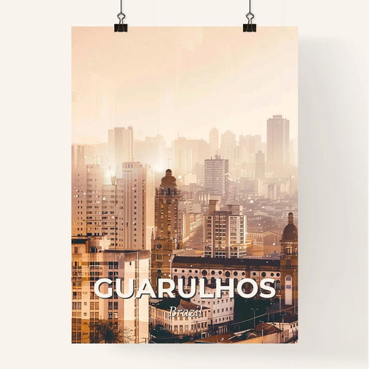 Guarulhos Skyline Art: Iconography from Brazil Poster