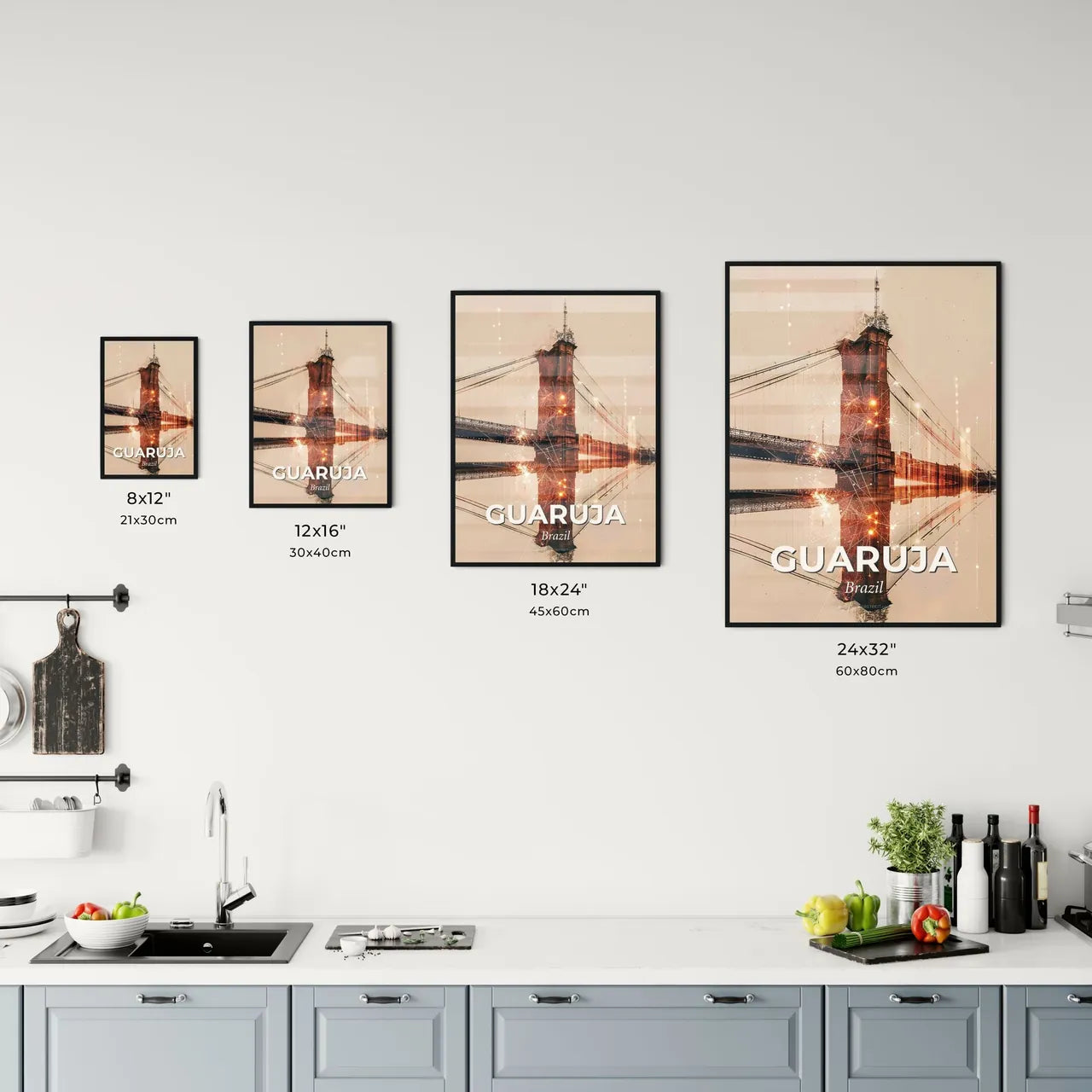 Guaruja Skyline Icon Composite Art Poster Office Art