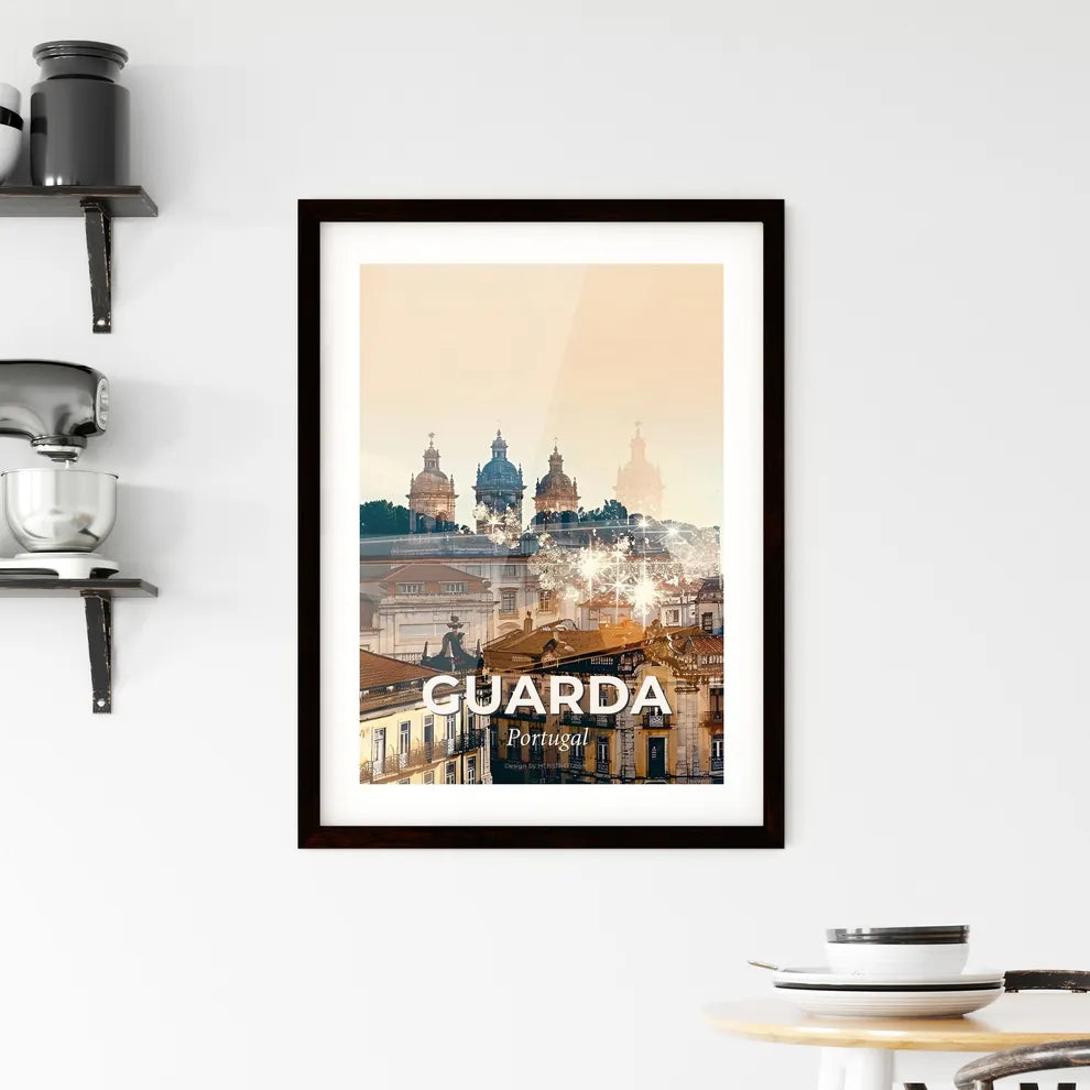 Guarda City Skyline Composite Art Poster Framed Print
