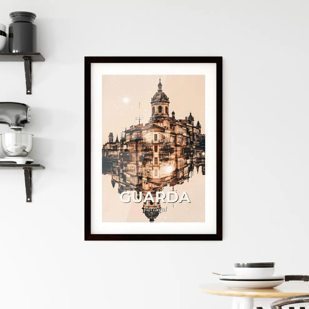 Guarda Panorama Iconic Architecture Sparkles Framed Print
