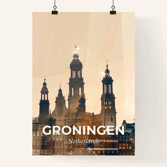 Groningen: City Lights Double Exposure Sparkle Poster Poster