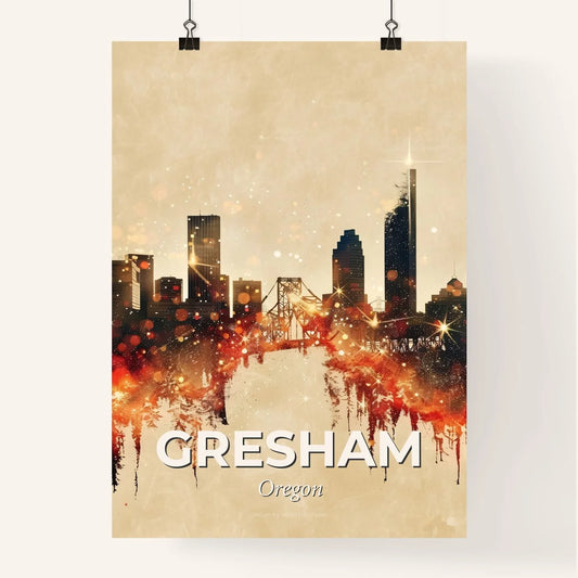 Gresham City Skyline Double Exposure Art Poster Poster
