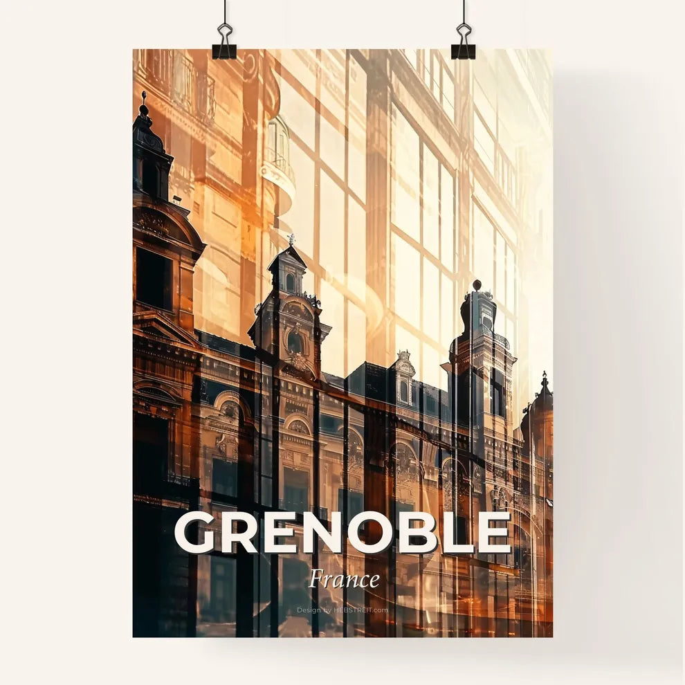 Grenoble Silhouette Cityscape Minimalist Poster Art Poster