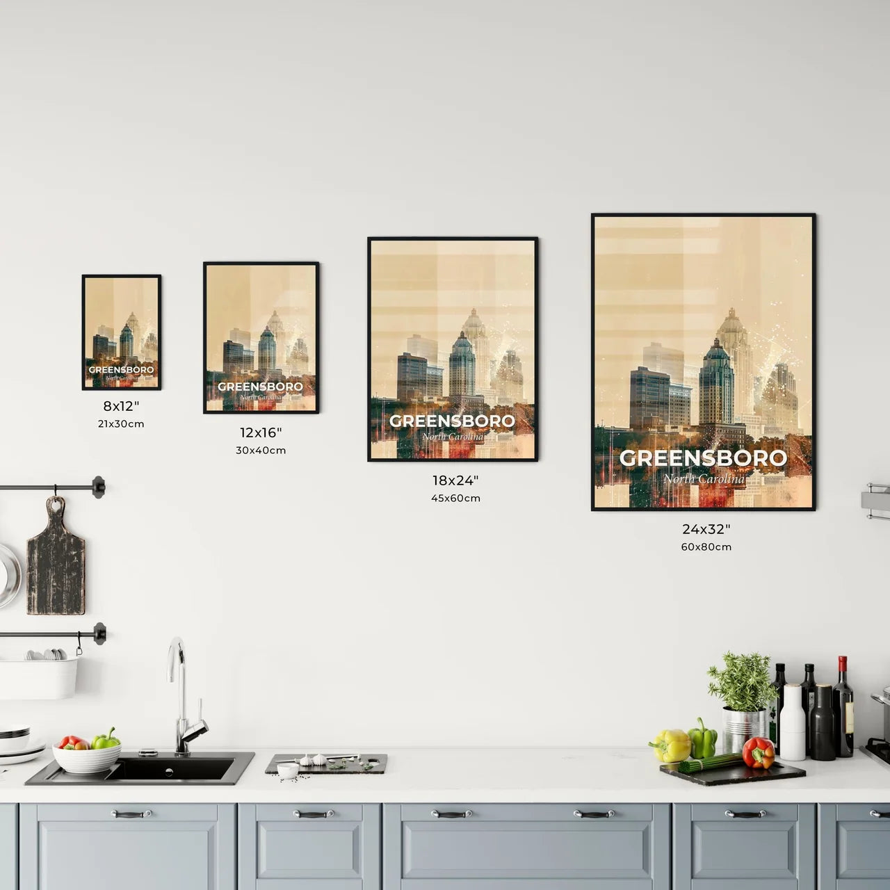 Greensboro Cityscape: Lights, Landmarks, Local Love Office Art