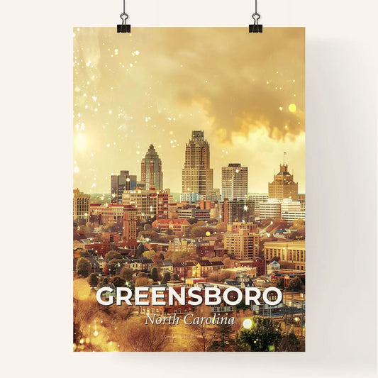Greensboro Skyline Double Exposure Cityscape Art Poster