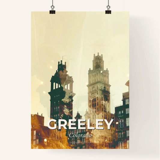 Greeley Skyline Composite Art City Icon Posters Poster