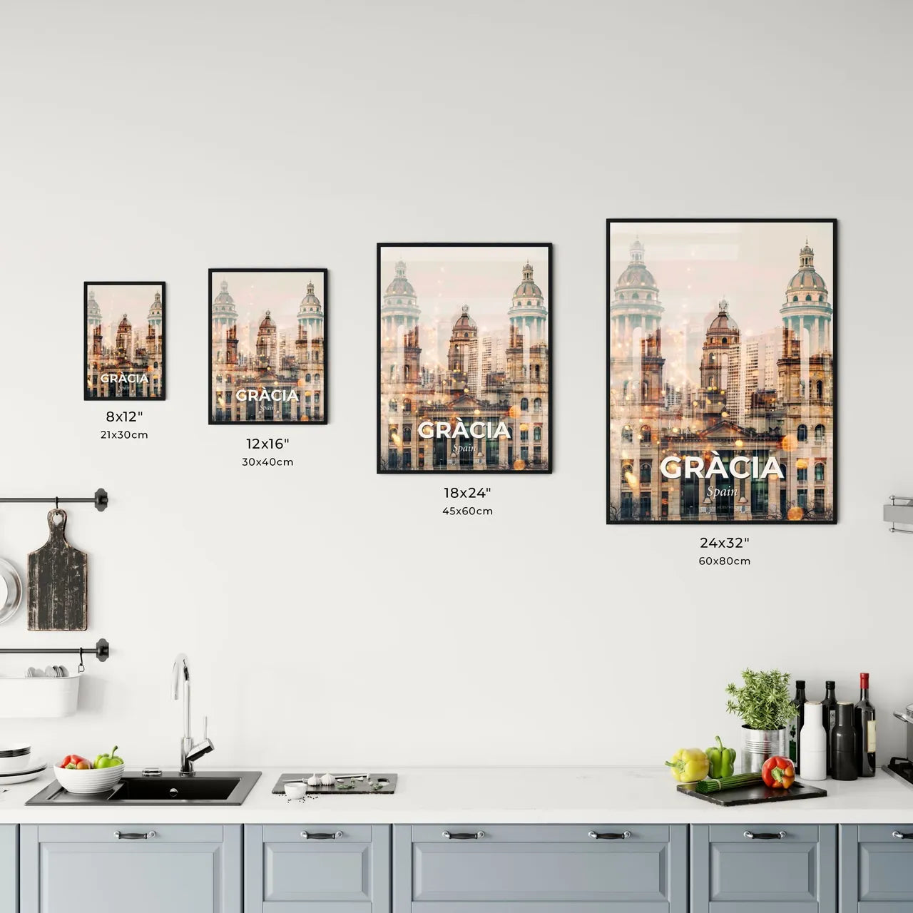 Gràcia Skyline Double Exposure Composite Artwork Office Art