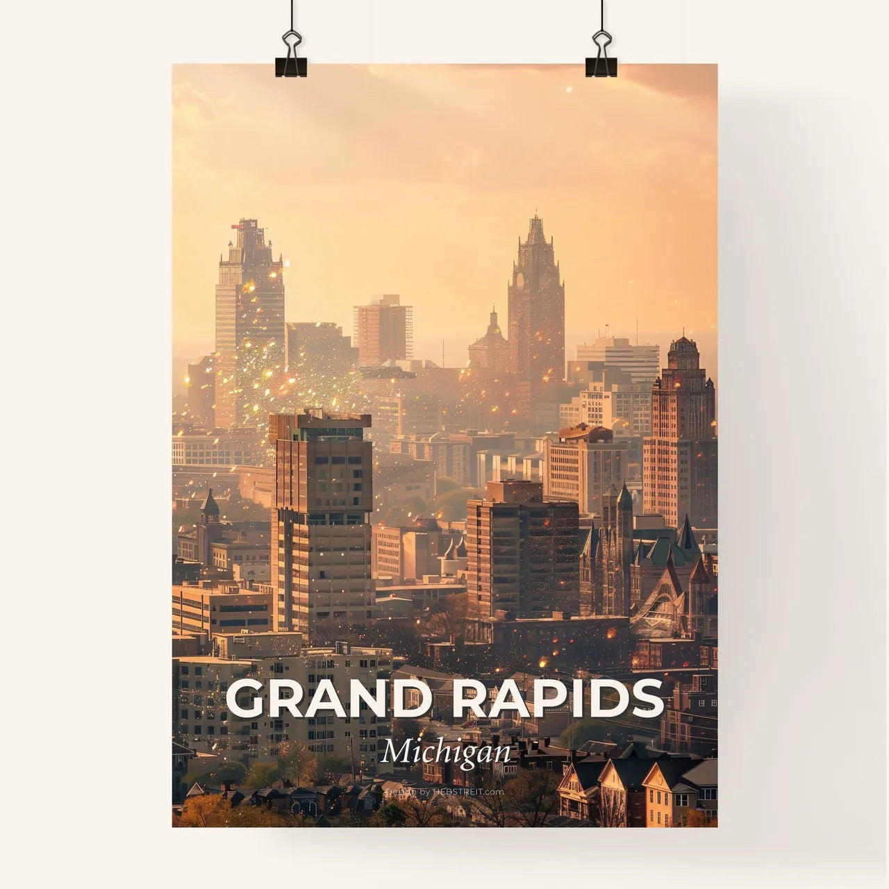 Grand Rapids Skyline Dreamscape Composite Poster