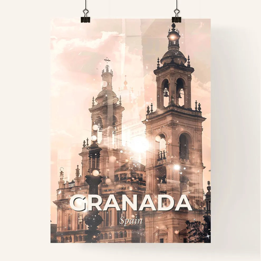 Granada Spain Skyline Composite Art Poster Poster