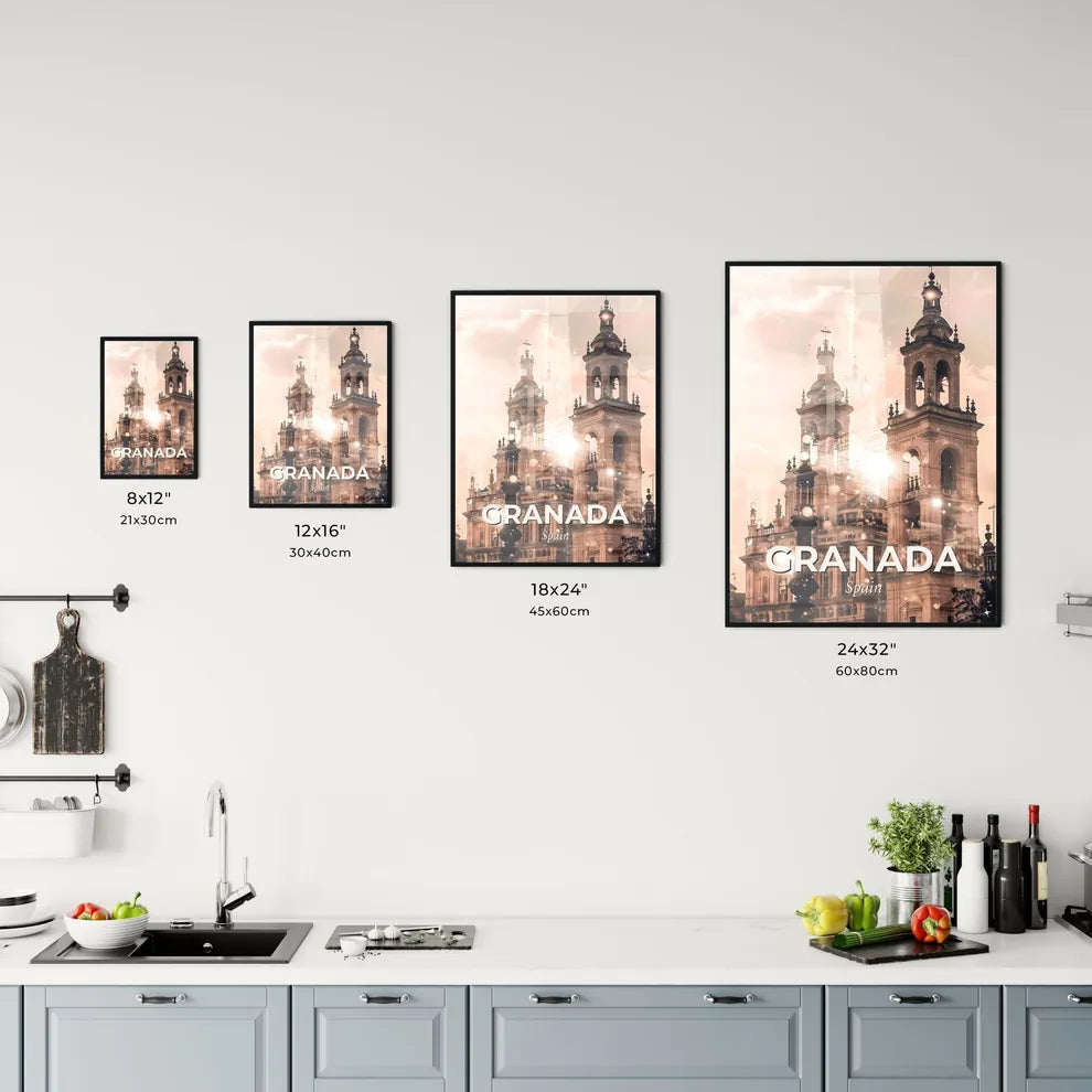 Granada Spain Skyline Composite Art Poster Office Art