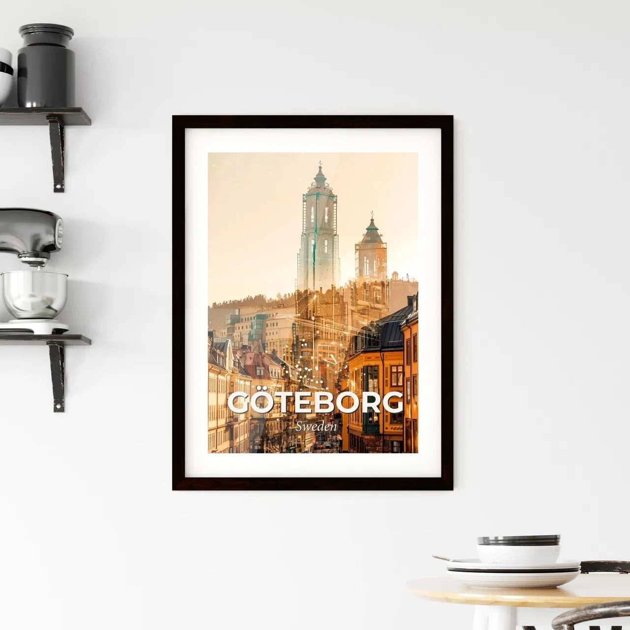 Gothenburg city shimmer dream poster Framed Print
