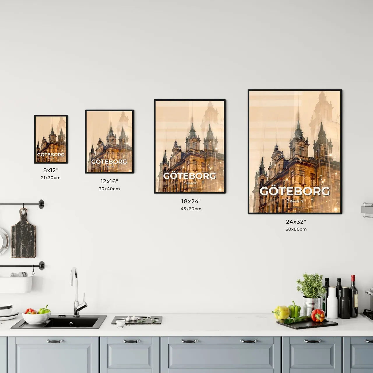 Gothenburg City Skyline Double Exposure Print Office Art