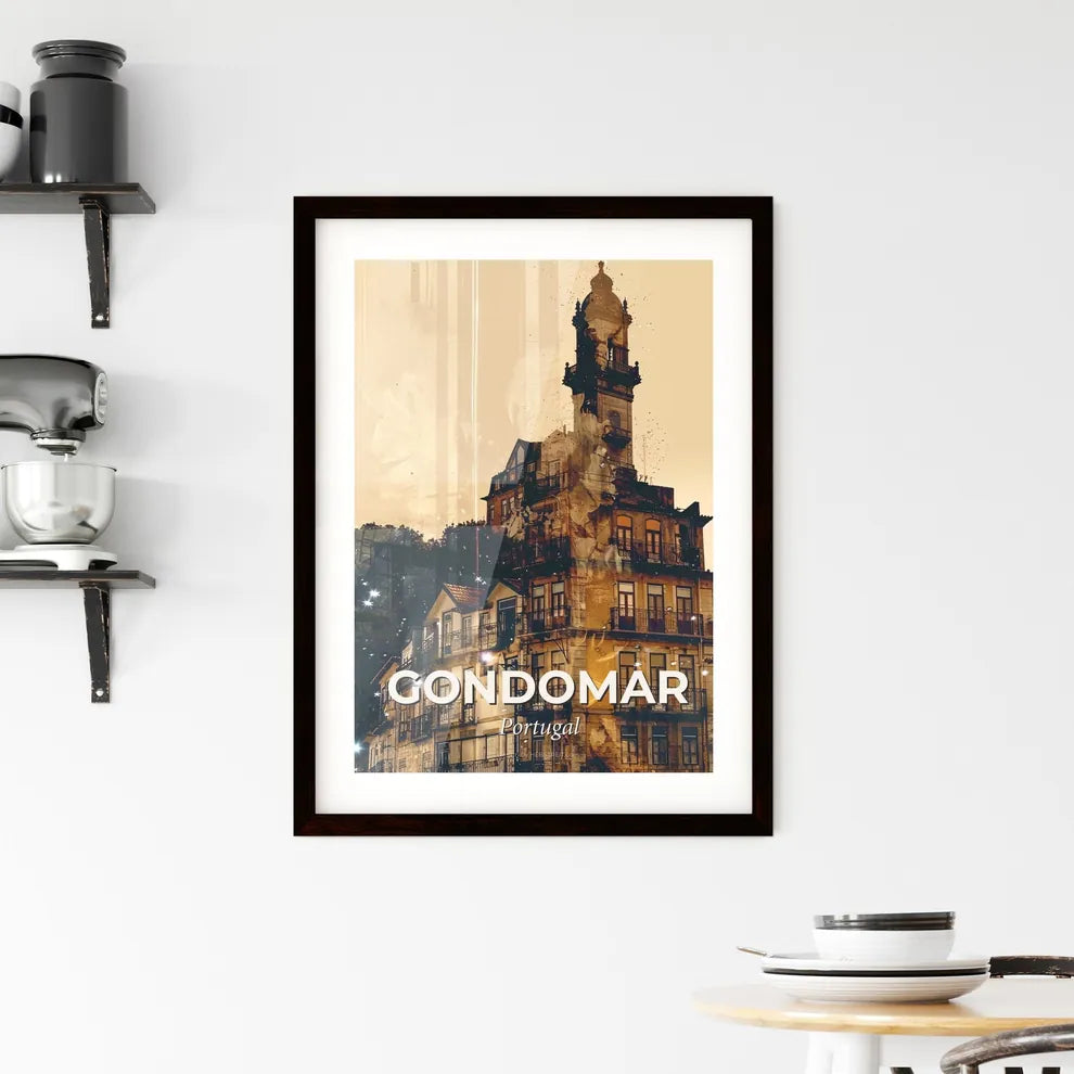 Gondomar Skyline Icon Composite Poster Framed Print