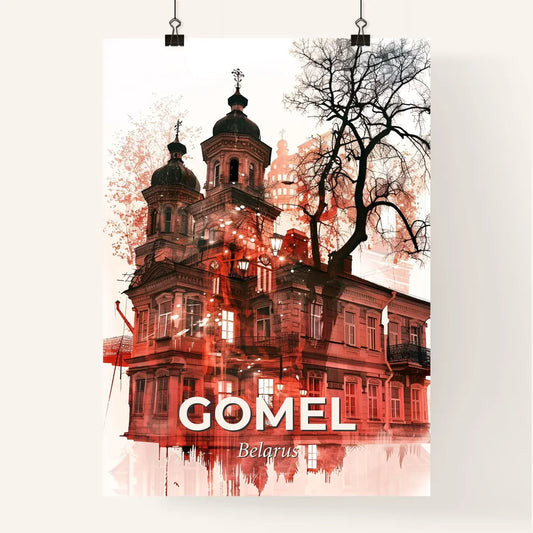 Gomel Belarus City Skyline Silhouette Art Poster Poster