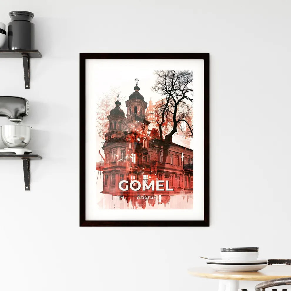 Gomel Belarus City Skyline Silhouette Art Poster Framed Print