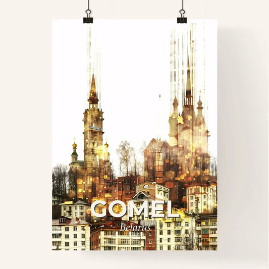 Gomel Skyline Composite Art Poster Bright Beige Blisters Poster