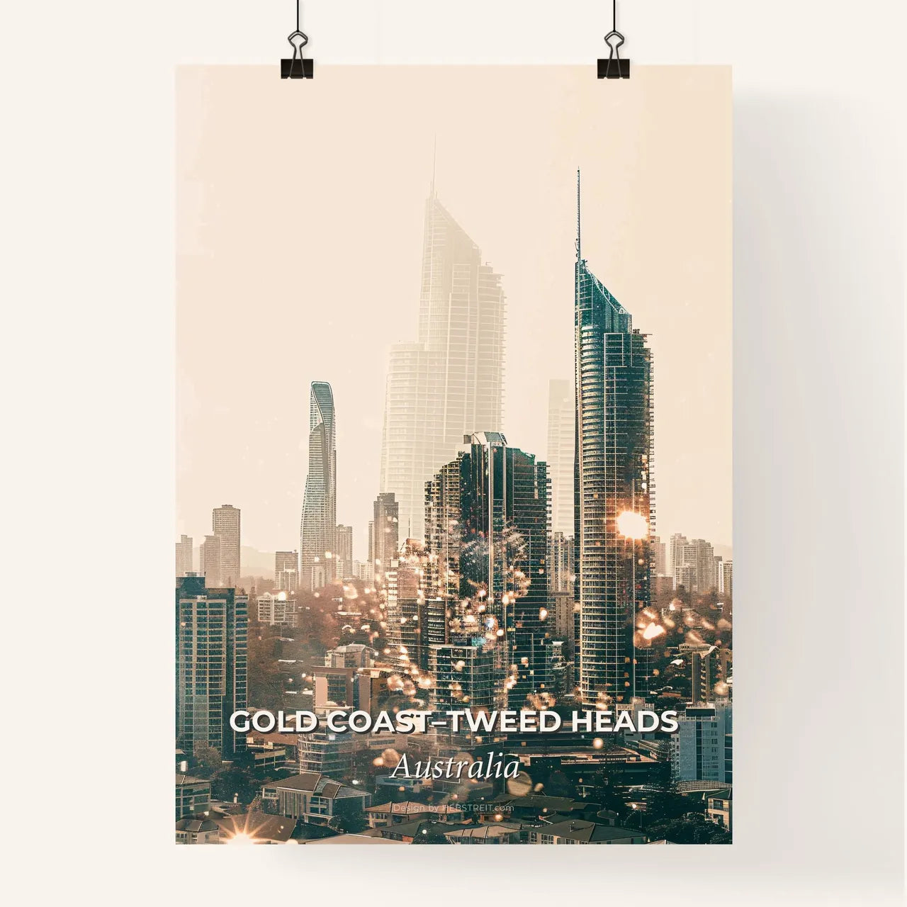 Gold Coast Skyline Composite Art Poster Poster
