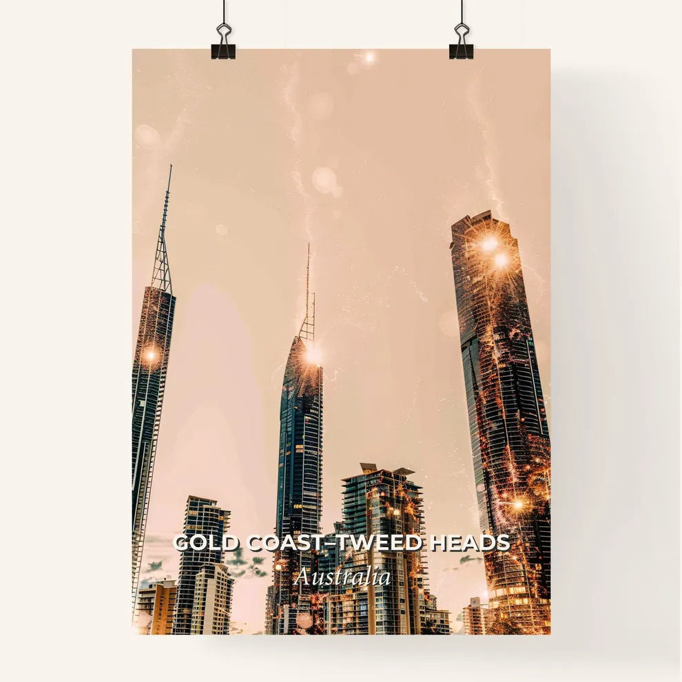 Gold Coast Skyline Architecture Art Poster Poster