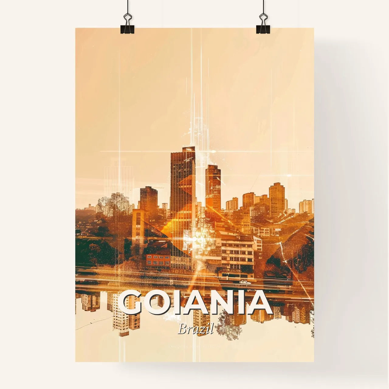 Goiania City Skyline Composite Art Poster
