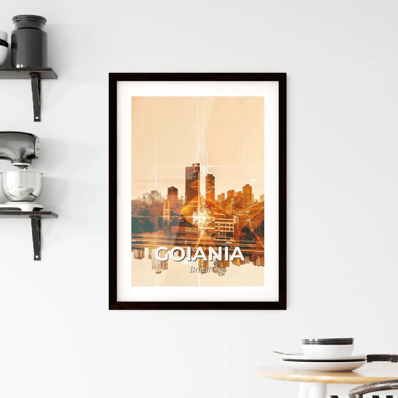 Goiania City Skyline Composite Art Framed Print