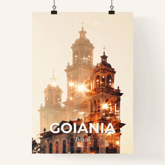 Goiania Skyline Double Exposure Composite Art Poster Poster