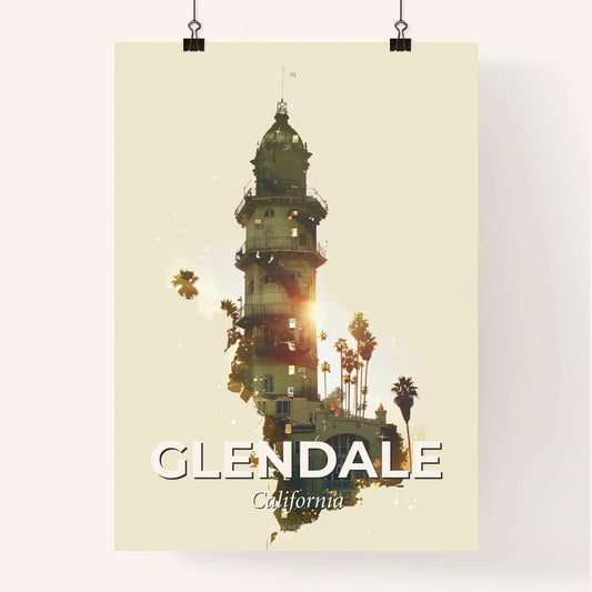 Glendale City Skyline Double Exposure Poster Art Poster
