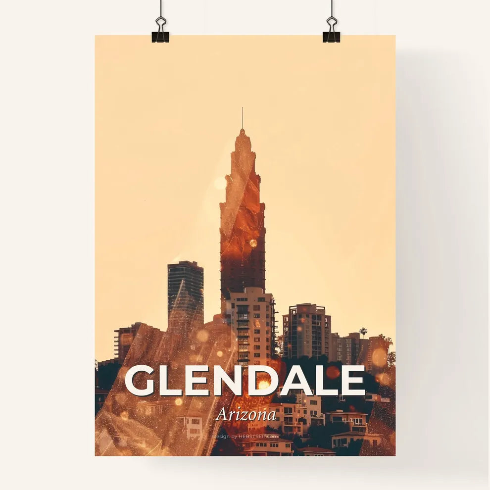 Glendale Skyline Art: Beauty in Double Exposure Poster
