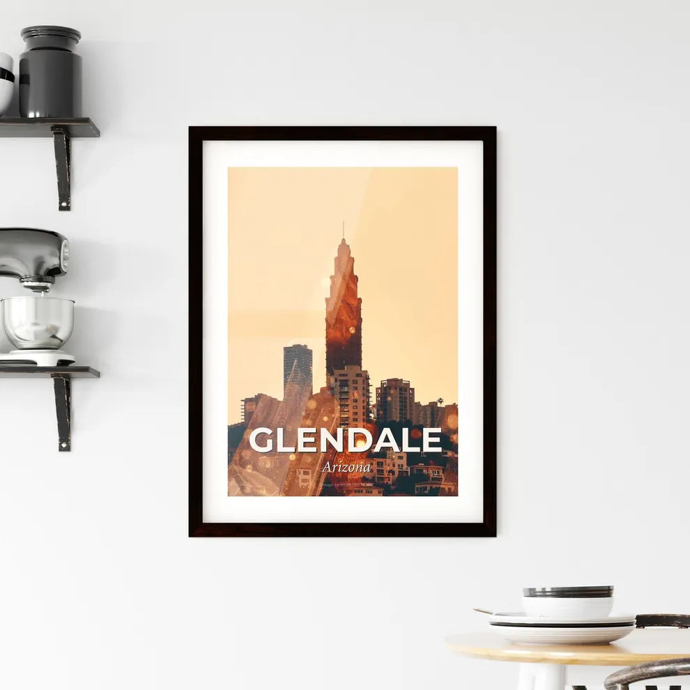 Glendale Skyline Art: Beauty in Double Exposure Framed Print