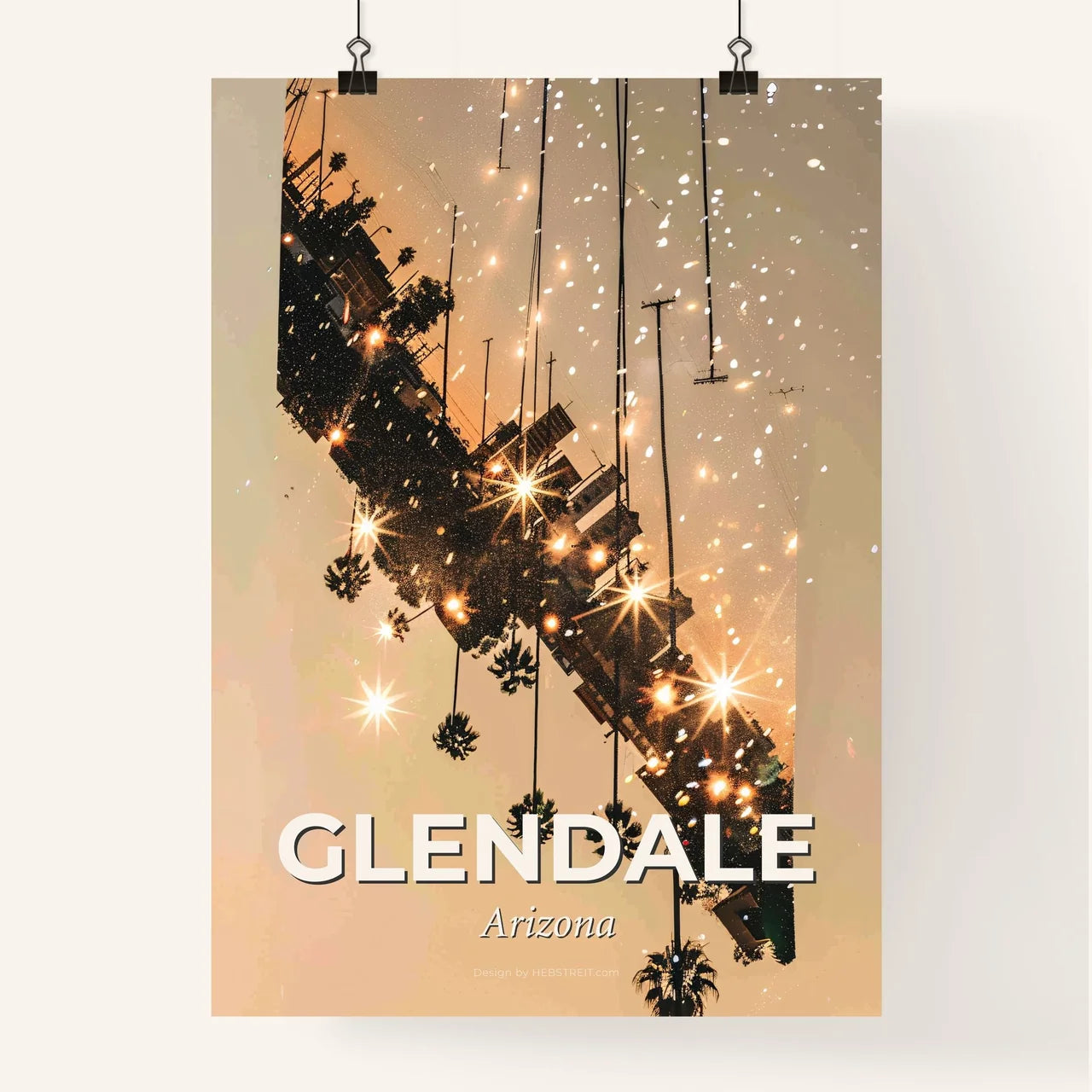 Glendale Skyline Composite Art: Local Iconography Poster