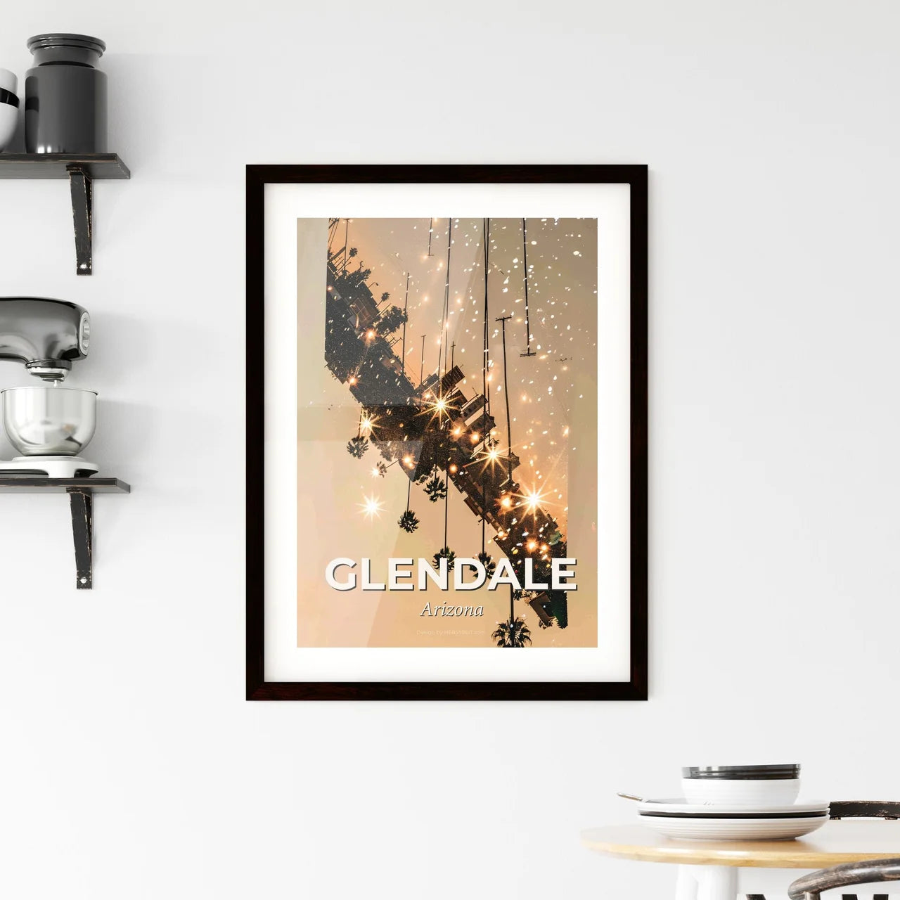 Glendale Skyline Composite Art: Local Iconography Framed Print