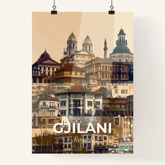 Gjilani Skyline Composite Art Bright Beige Little Sparkles Poster
