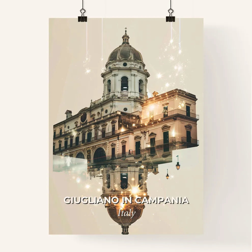 Giugliano in Campania, Skyline Double Exposure Collage Poster