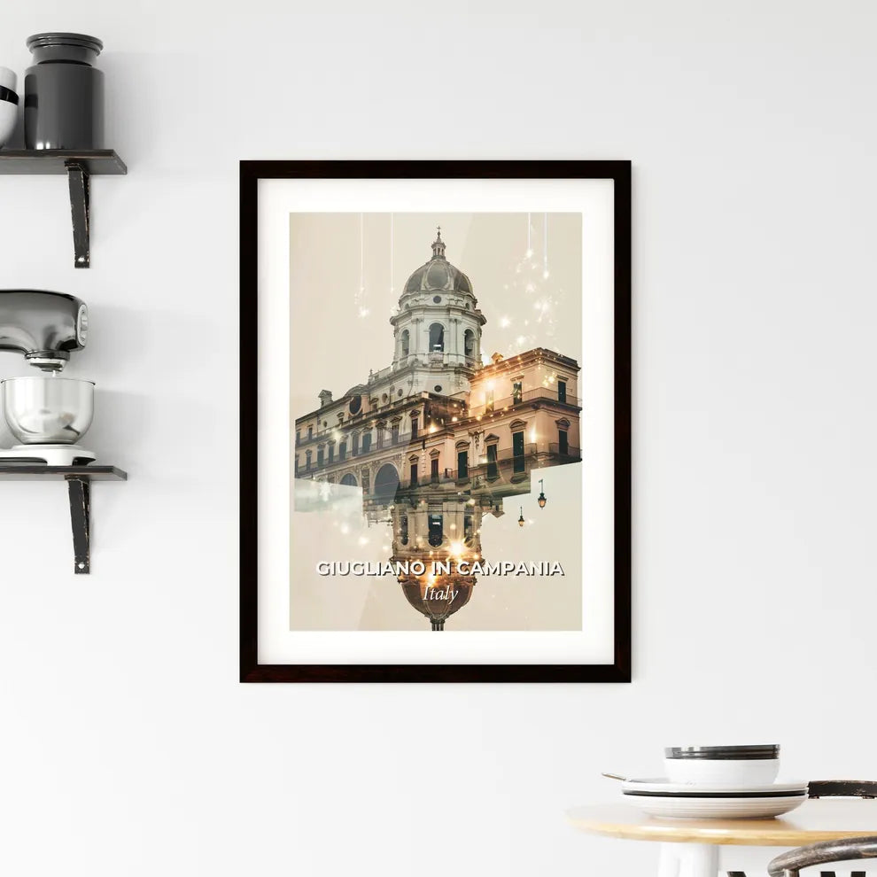 Giugliano in Campania, Skyline Double Exposure Collage Framed Print