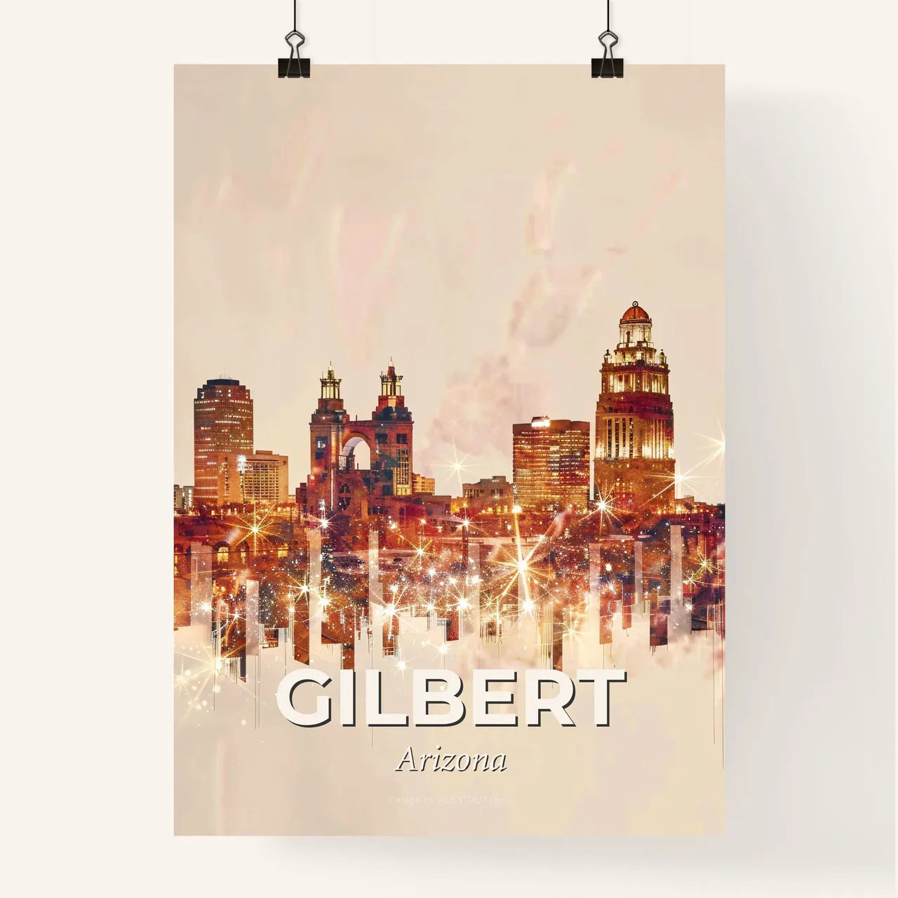 Gilbert Cityscape: Skyline and Architecture Art Poster
