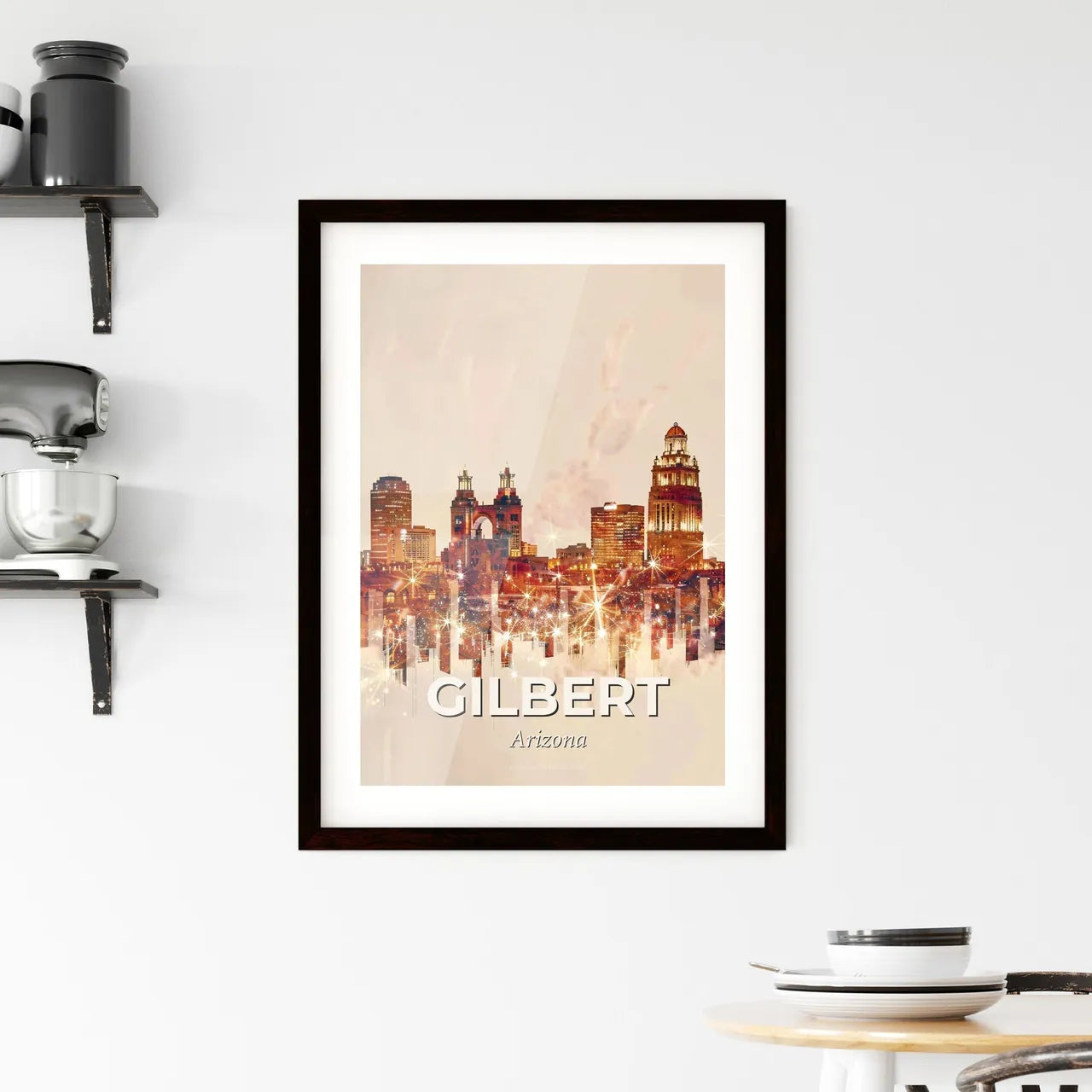 Gilbert Cityscape: Skyline and Architecture Art Framed Print
