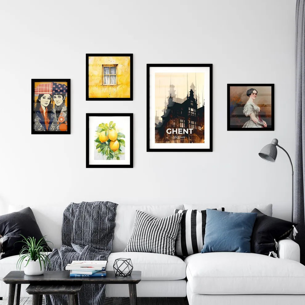Ghent Skyline Double Exposure Composite Poster Artwork Wall Art