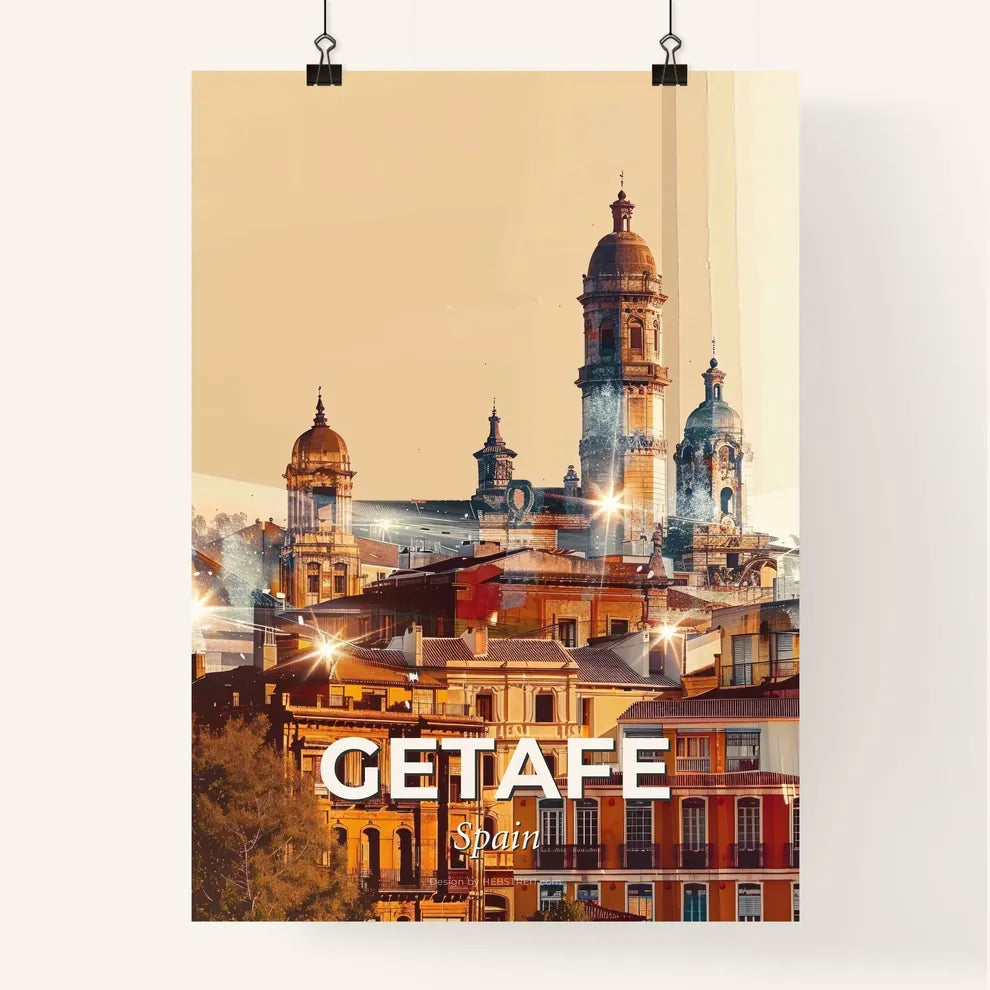 Getafe City Skyline Poster with Architectural Icons Poster