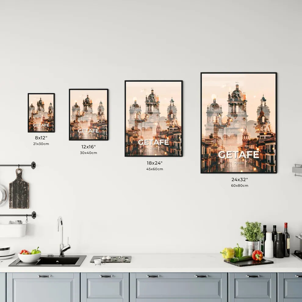 Getafe Skyline Radiant Heritage Poster Office Art