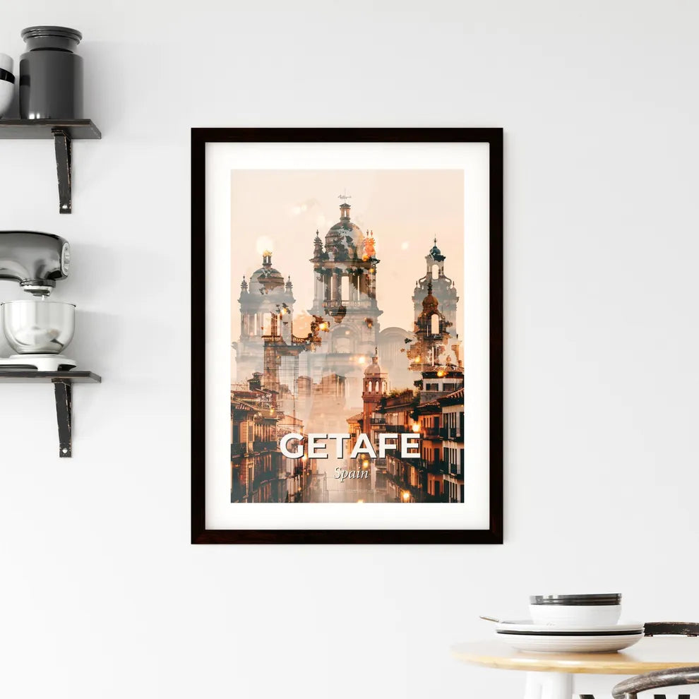 Getafe Skyline Radiant Heritage Poster Framed Print
